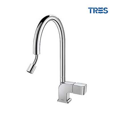 Grifo de Cocina Tres Extraíble Cub Monomando Vertical Caño Giratorio Grifo de Cocina Tres Extraíble Cub Monomando Vertical Caño Giratorio