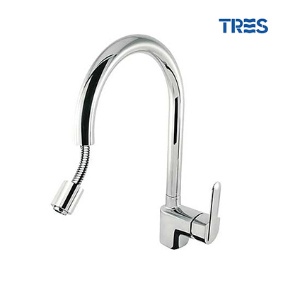 Grifo de Cocina Tres Extraíble Futur Plus Monomando Vertical Caño Giratorio Grifo de Cocina Tres Extraíble Futur Plus Monomando Vertical Caño Giratorio