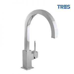 GRIFO DE COCINA MONOMANDO VERTICAL CUADRO TRES CAÑO OVAL 22X22 MM