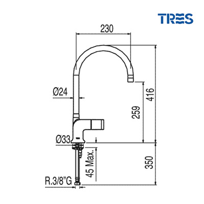 Grifo-de-Cocina-monomando-vertical-cub-Tres-2