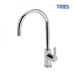 GRIFO DE COCINA MONOMANDO VERTICAL LEX TRES CAÑO OVAL