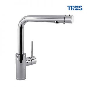 Grifo de Cocina Tres Ósmosis Monomando Vertical Caño Giratorio
